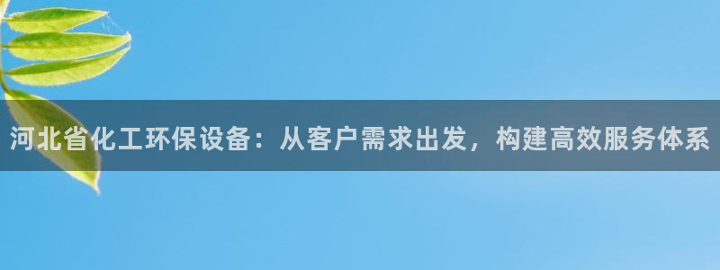 亿万先生合并网址是什么：河北省化工环保设备：从客户需求出发，构建高效服务体系